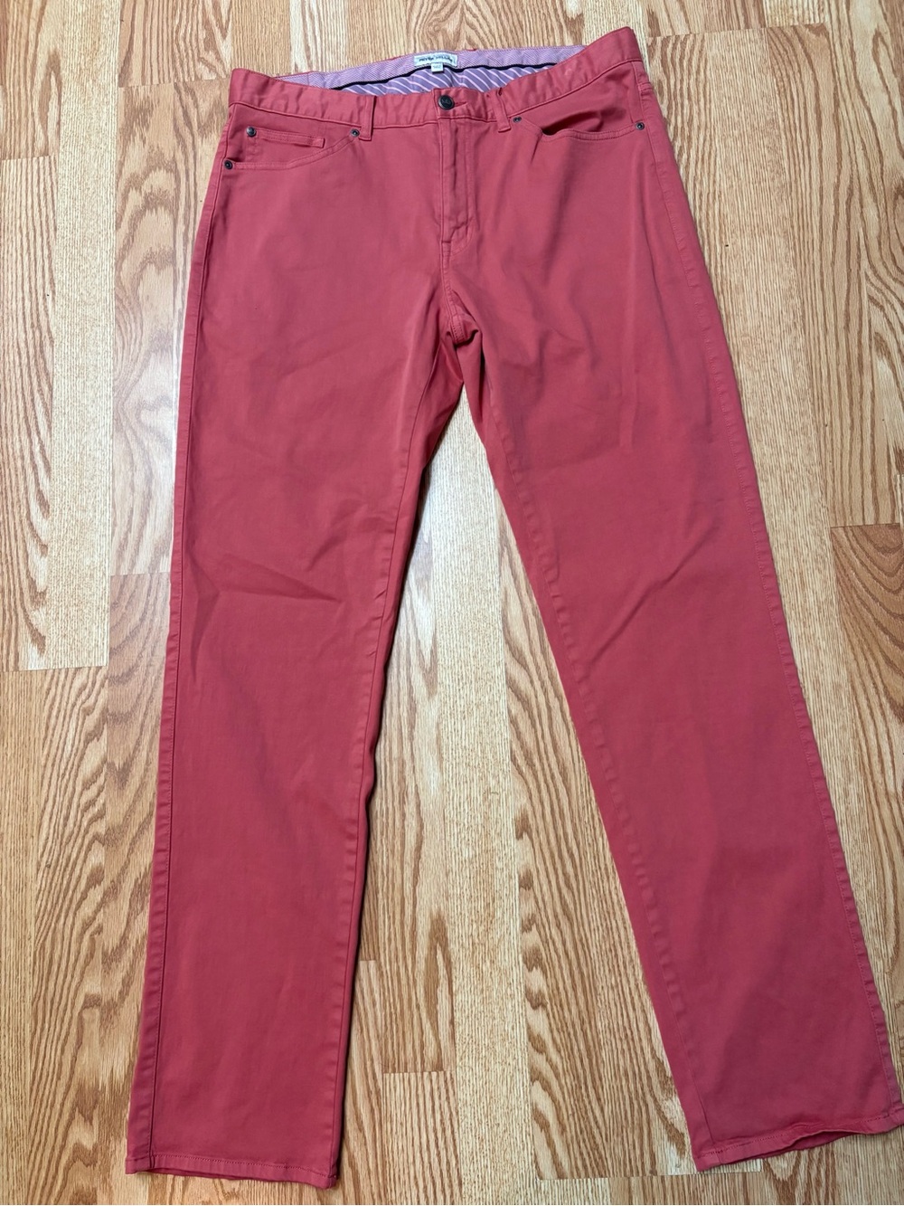 PETER MILLAR Men's Ultimate Sateen 5-Pocket Pants Cape Red Size 35X32